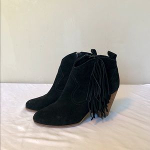 Steve Madden Black Fringe Booties